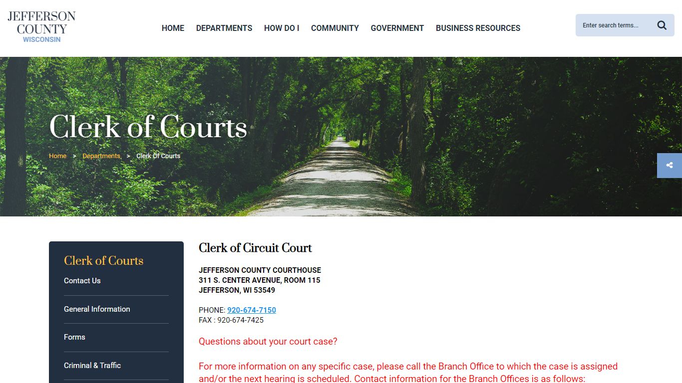 Clerk of Courts - Jefferson County, Wisconsin